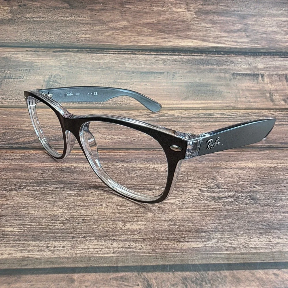 Ray-Ban RB 2132 New Wayfarer Eyeglasses Charcoal Grey Clear 55-18-145 Italy
